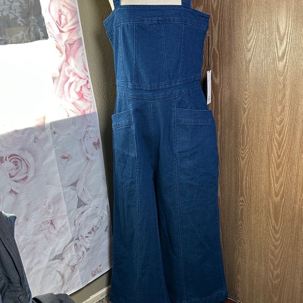 Elegant Blue Denim Jumpsuit